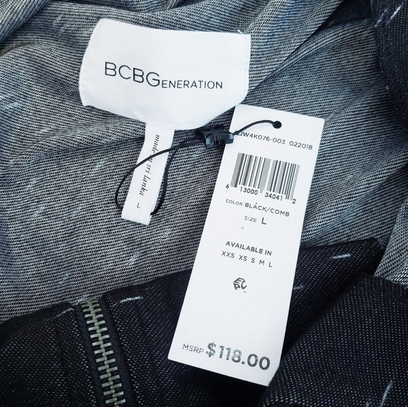 NWT BCBGeneration Drape Back Track Jacket Sweatshirt Athleisure - Picture 9 of 10